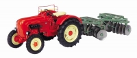 Schuco Porsche Diesel Junior Tractor + Plough 1:43 - 02613